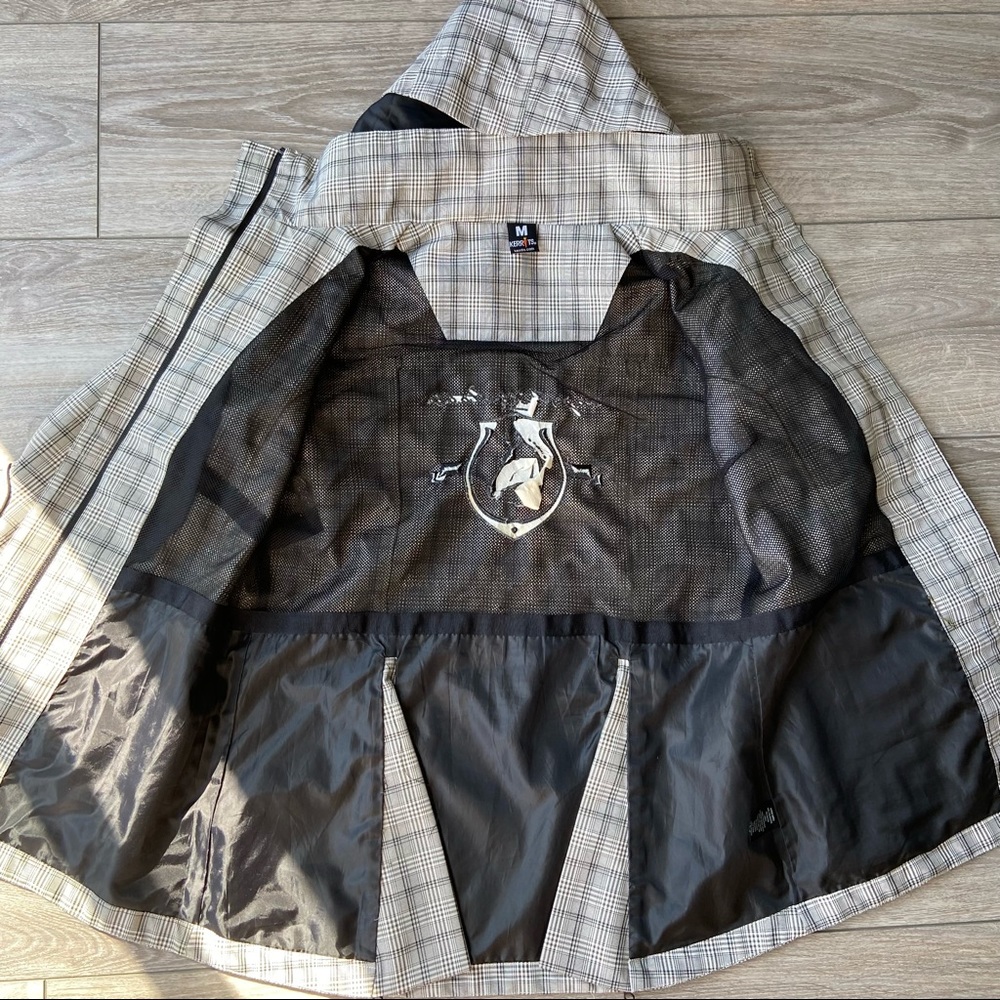 Kerrits Rain Shelter Barn Jacket Medium Tan Plaid - Picture 10 of 16